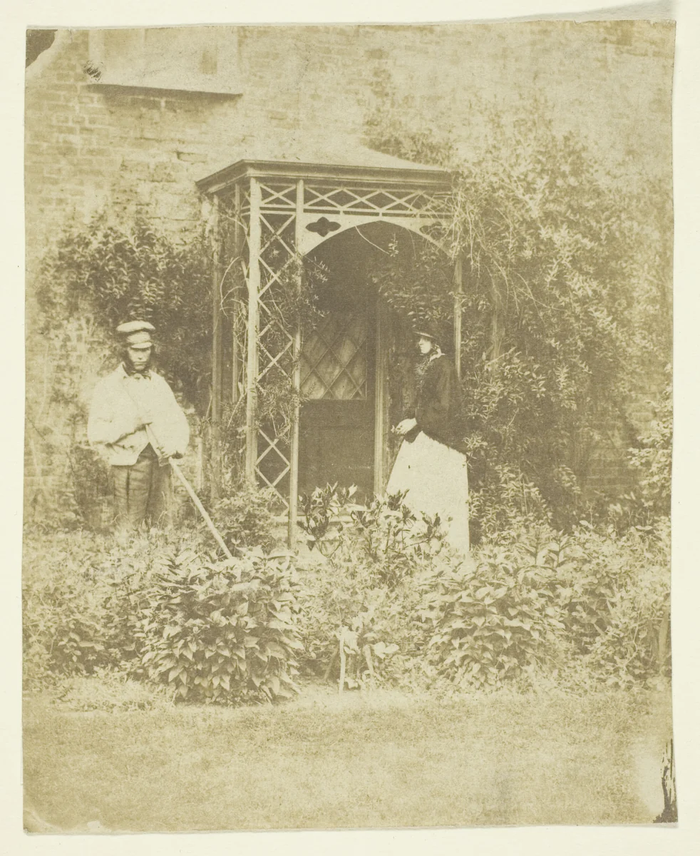 Mrs. Craik in Outdoor Garden by Benjamin Mulock, photograph, 1848-1860