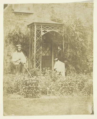 Mrs. Craik in Outdoor Garden by Benjamin Mulock, photograph, 1848-1860