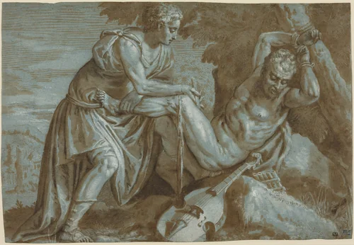 Apollo and Marsyas by Veronese, drawing, 1595-1605