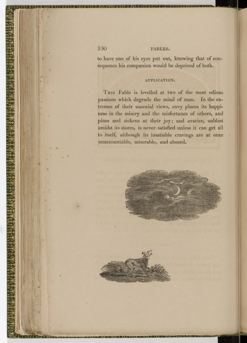 Tailpiece (page 130) from The Fables of Aesop by Thomas Bewick, illustrated book, 1818