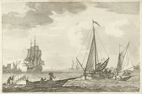 Bevoorrading van een schip by Gerrit Groenewegen, print, 1791