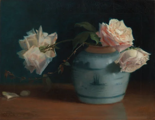 Roses in a Vase by Mary Hiester Reid, artwork, 1886-1896