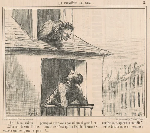 Eh! Bien, voisin ... pourquoi avez-vous poussé ... by Honoré Daumier, print, 1857