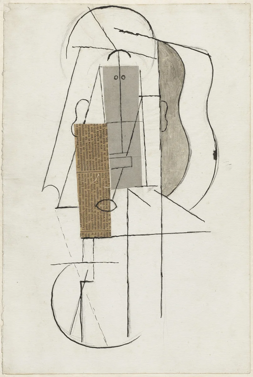 Head of a Man by Pablo Picasso, drawing, 1913