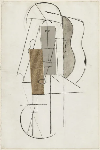 Head of a Man by Pablo Picasso, drawing, 1913