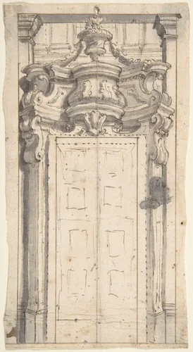 Design for a Doorway by anonymous, drawing, 1700-1780