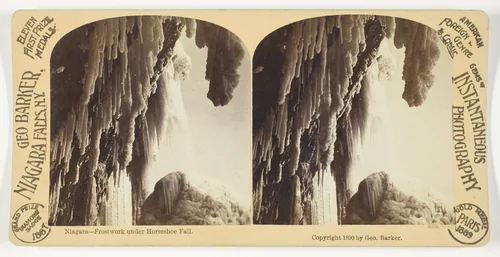 Niagara - Frostwork Under Horseshoe Fall by George Barker, photograph, 1887-1890