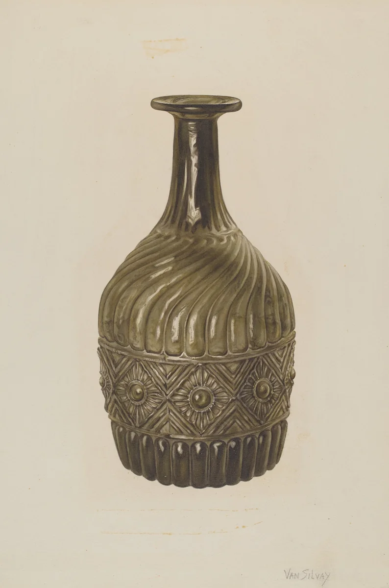 Bottle by Van Silvay, index of american design, 1935-1942