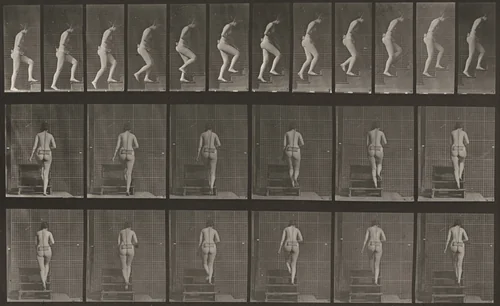 Plate Number 93. Ascending stairs by Eadweard Muybridge, photograph, 1887