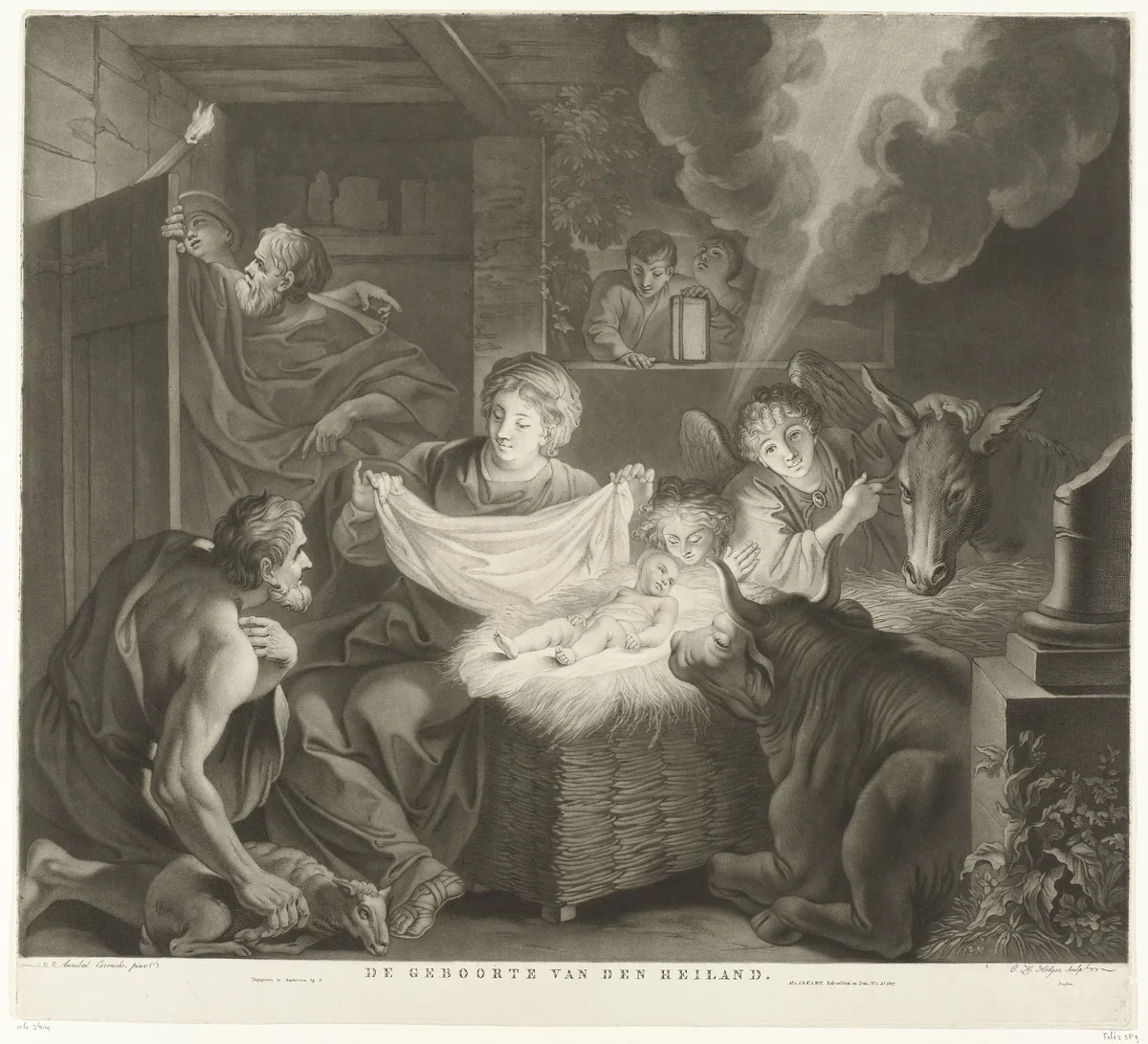 Geboorte van Christus by Charles Howard Hodges, print, 1807