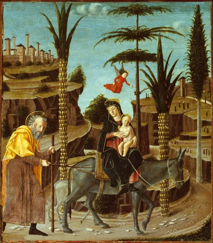 The Flight into Egypt by Bernardino Butinone, painting, 1480-1490