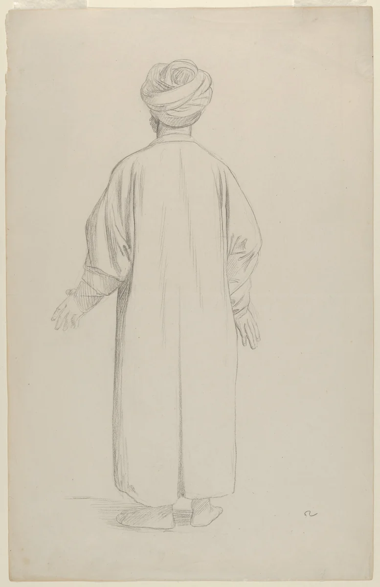 A Muslim Preparing for Prayer by Jean-Léon Gérôme, drawing, 1857-1870