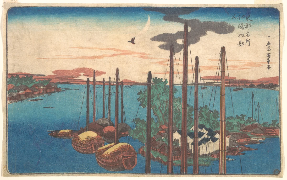 Tsukudajima Hatsu Hototogisu by Utagawa Hiroshige (歌川広重), print, 1828-1832