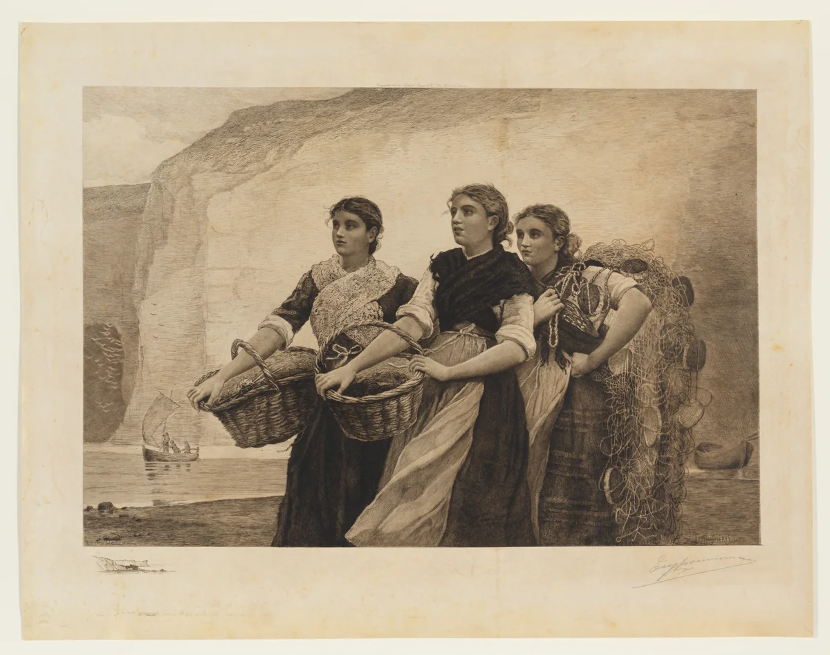 A Voice from the Cliff by Pierre Salvy Frédéric Teyssonnières, print, 1889