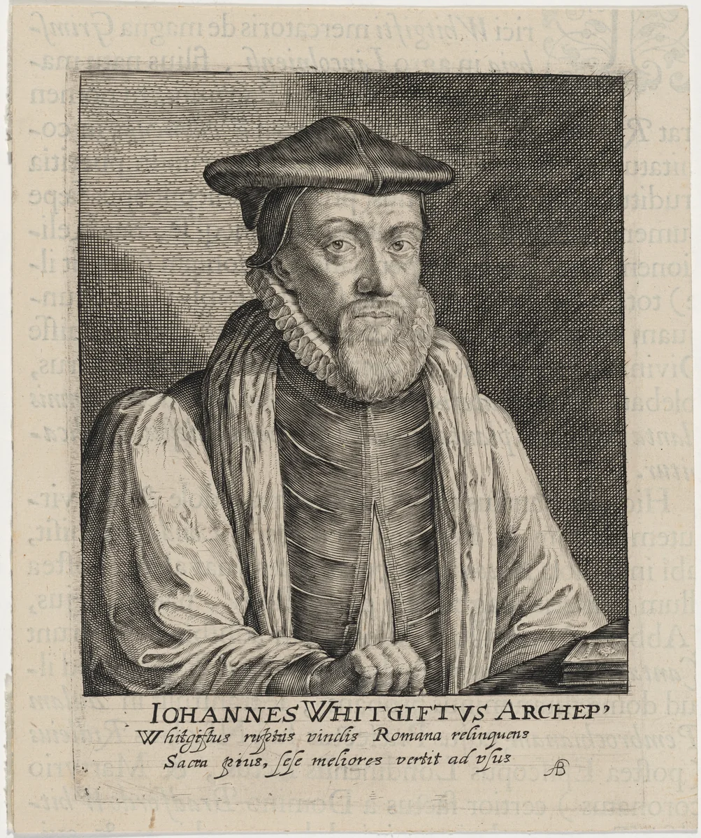 John Whitgift, D.D., Archbishop of Canterbury by Willem de Passe, print, 1620