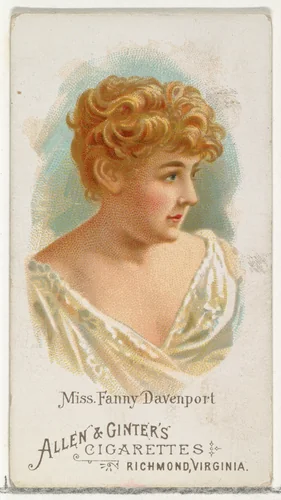 Miss Fanny Davenport, from World's Beauties, Series 1 (N26) for Allen & Ginter Cigarettes by Allen & Ginter, print, 1888
