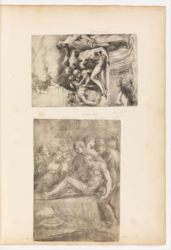 The Lamentation over the Dead Christ by Andrea Schiavone, print, 1510-1563