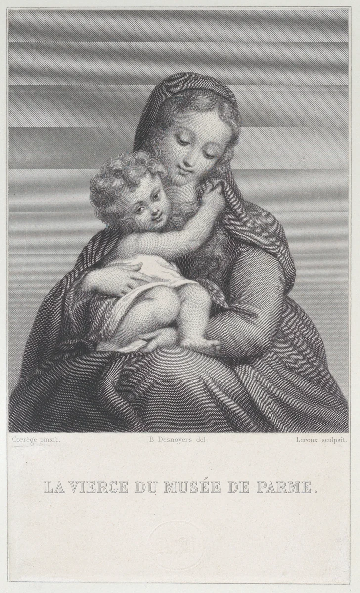 Virgin and Child (La Vierge du Musée de Parme) by Jean Marie Leroux, print, 1837