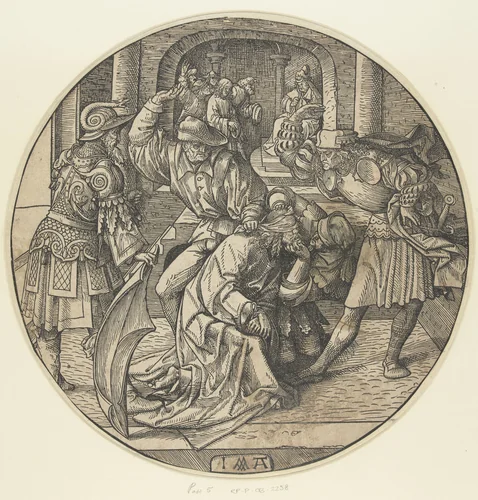 De bespotting van Christus by Unknown, print, 1517-1533