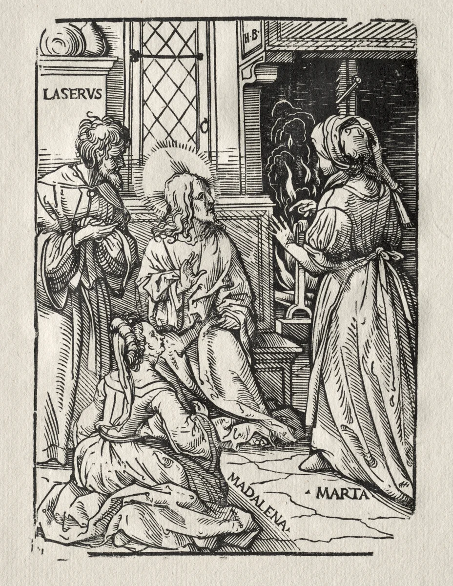 Christ in the House of Lazarus by Hans Burgkmair, print, 1510