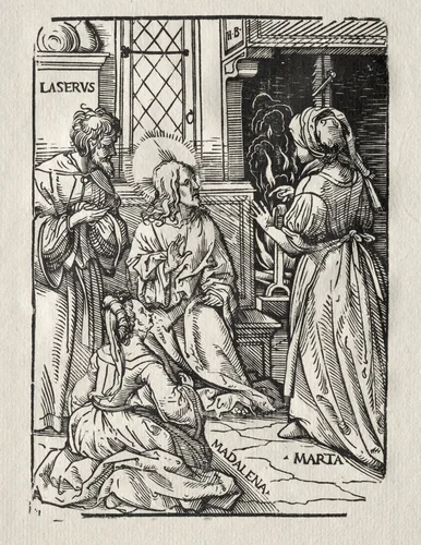 Christ in the House of Lazarus by Hans Burgkmair, print, 1510