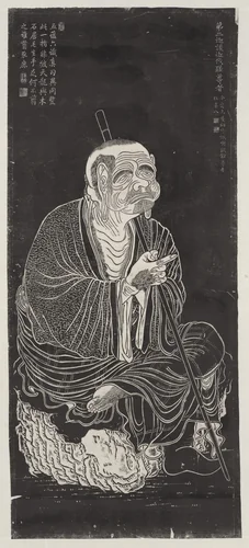 Luohan, after a set attributed to Guanxiu by Unidentified, print, 1757-1899