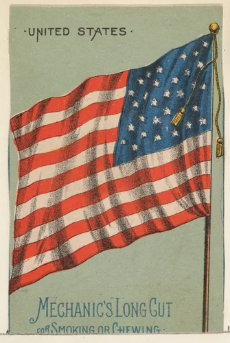 United States, from the National Flags series (N195) issued by Wm. S. Kimball & Co. by William S. Kimball & Company, print, 1891