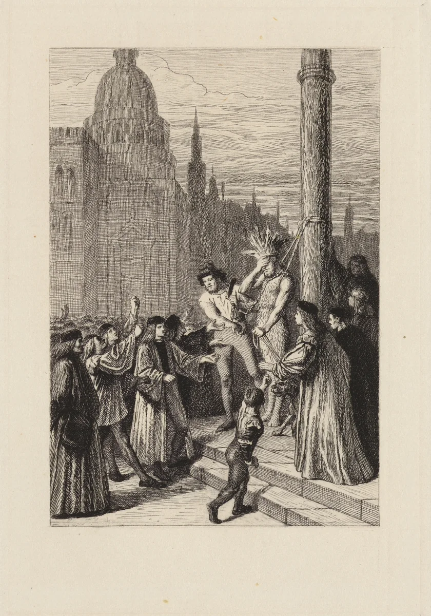 Le Cordelier de Venise, plate 4 from "The Decameron" by Léopold Flameng, print, 1868-1878