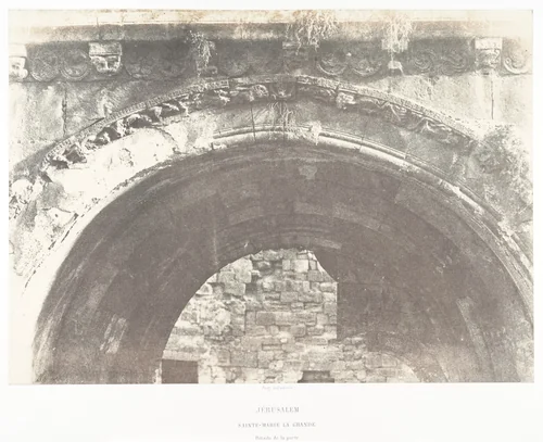 Jérusalem, Sainte-Marie-la-Grande, Détails de la porte by Auguste Salzmann, photograph, 1854-1859