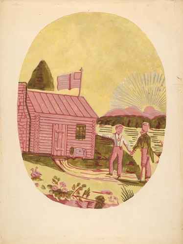 Wallpaper from Bandbox by Charlotte Angus, index of american design, 1937