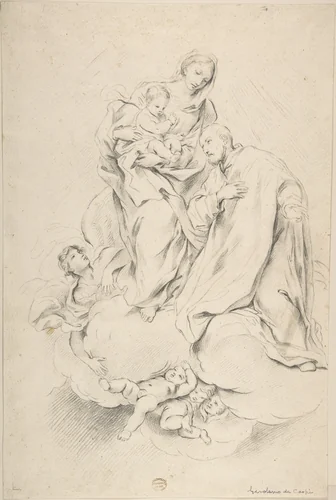 Holy Family by anonymous, drawing, 1700-1800