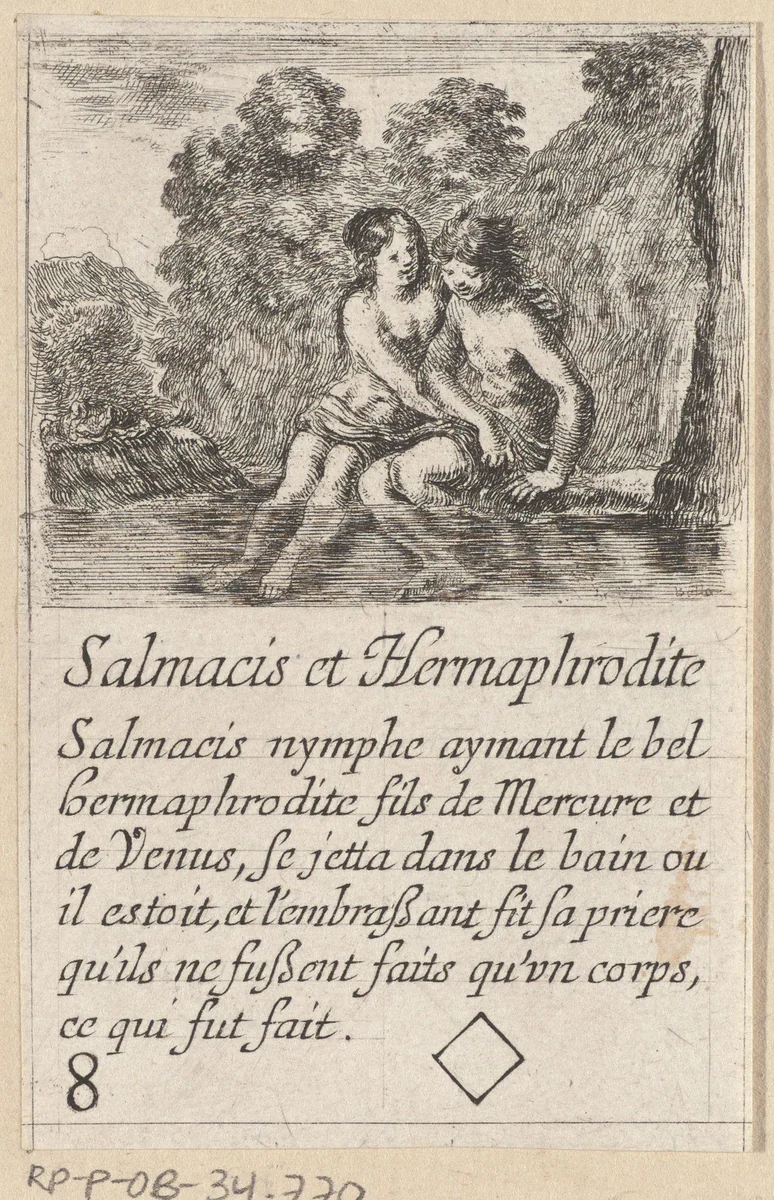 Salmacis en Hermaphroditus by Stefano della Bella, print, 1620-1664