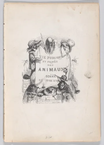 Private and Public Life of Animals; Scenes of Customs by J. J. Grandville, print, 1832-1852