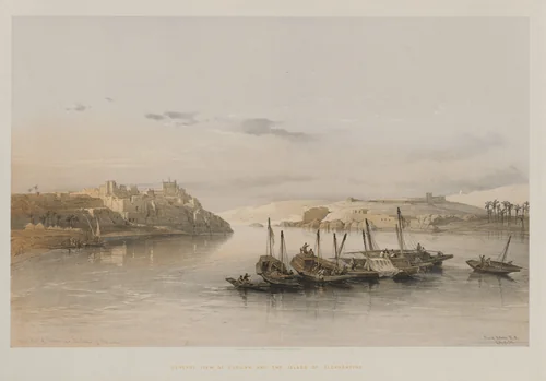 Egypt and Nubia, Volume II: General View of Esouan and the Island of Elephantine by Louis Haghe, print, 1848