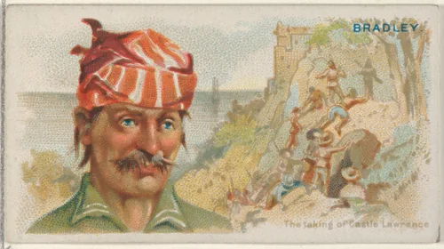 Bradley, The Taking of Castle Lawrence, from the Pirates of the Spanish Main series (N19) for Allen & Ginter Cigarettes by Allen & Ginter, print, 1886-1891