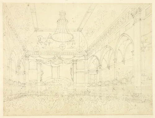 Study for Pantheon Masquerade, from Microcosm of London by Augustus Charles Pugin
Thomas Rowlandson, drawing, 1807-1809