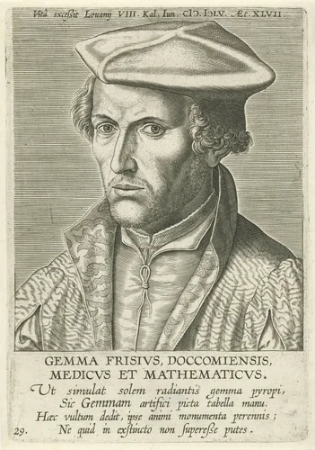 Portret van Gemma Frisius by Philips Galle, print, 1608