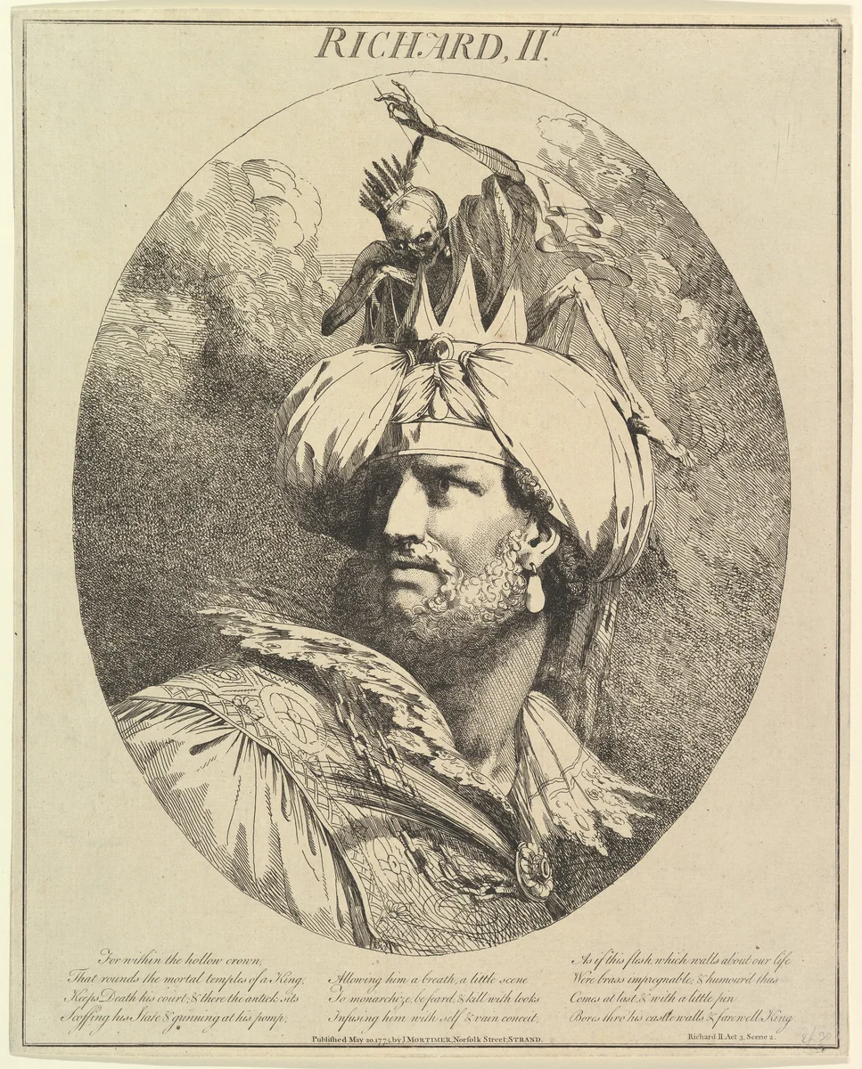 Richard II, from "Twelve Characters from Shakespeare" by John Hamilton Mortimer, print, 1775