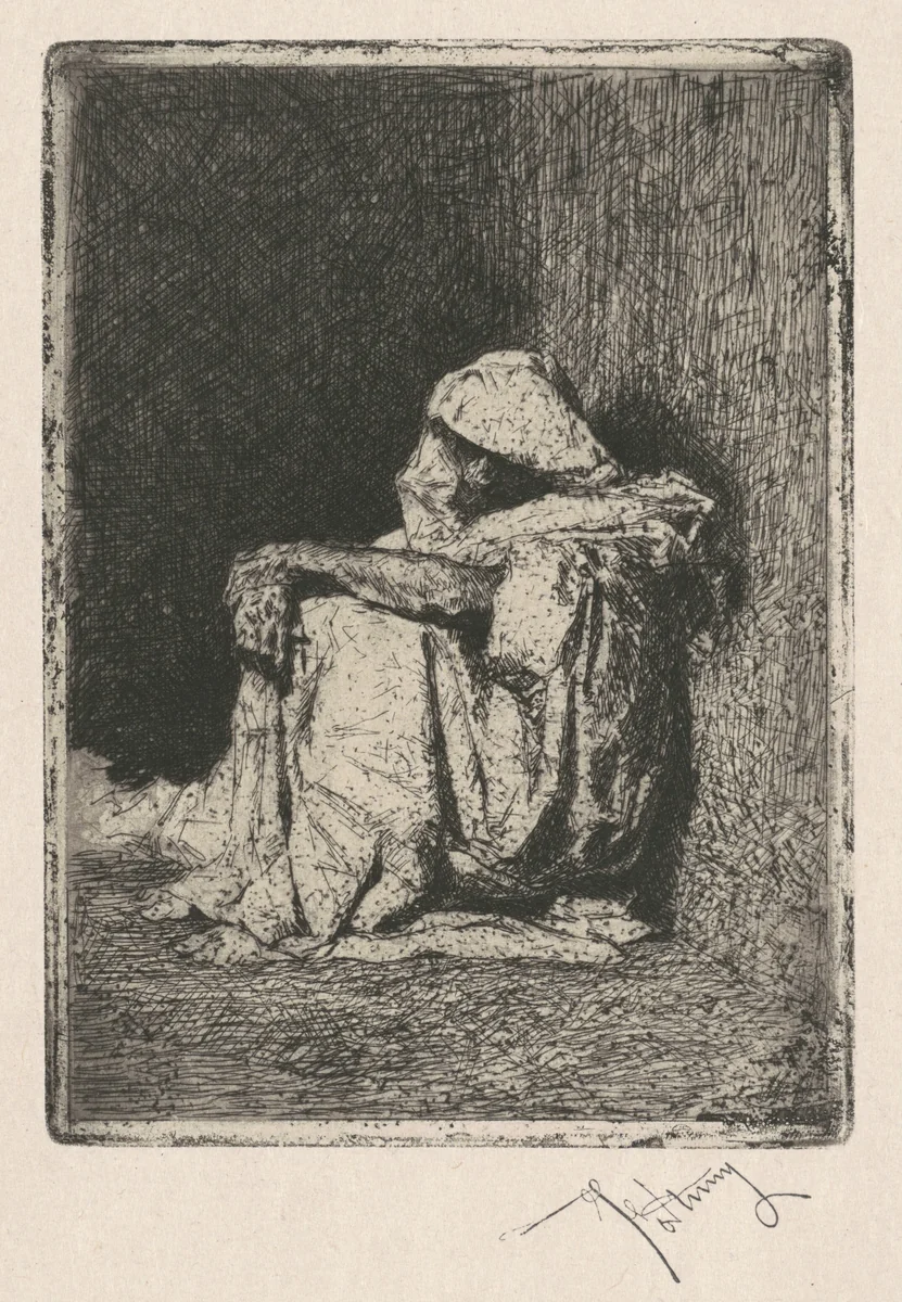 Arabe assis (Seated Arab) by Mariano Fortuny Marsal, print, 1873