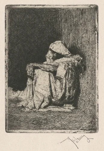Arabe assis (Seated Arab) by Mariano Fortuny Marsal, print, 1873