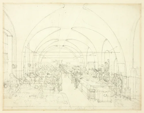 Study for Stamp Office, from Microcosm of London by Augustus Charles Pugin
Thomas Rowlandson, drawing, 1807-1809