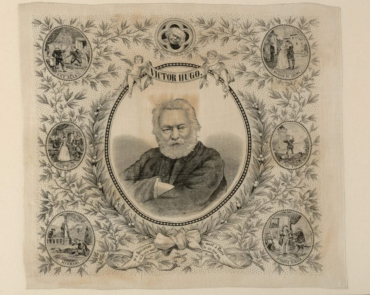 Handkerchief by Célestin Nanteuil, textile, 1860-1900