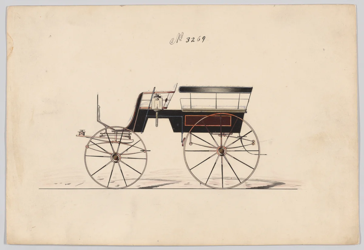 Design for Omnibus or Wagonette, no. 3269 by Brewster & Co., drawing, 1876