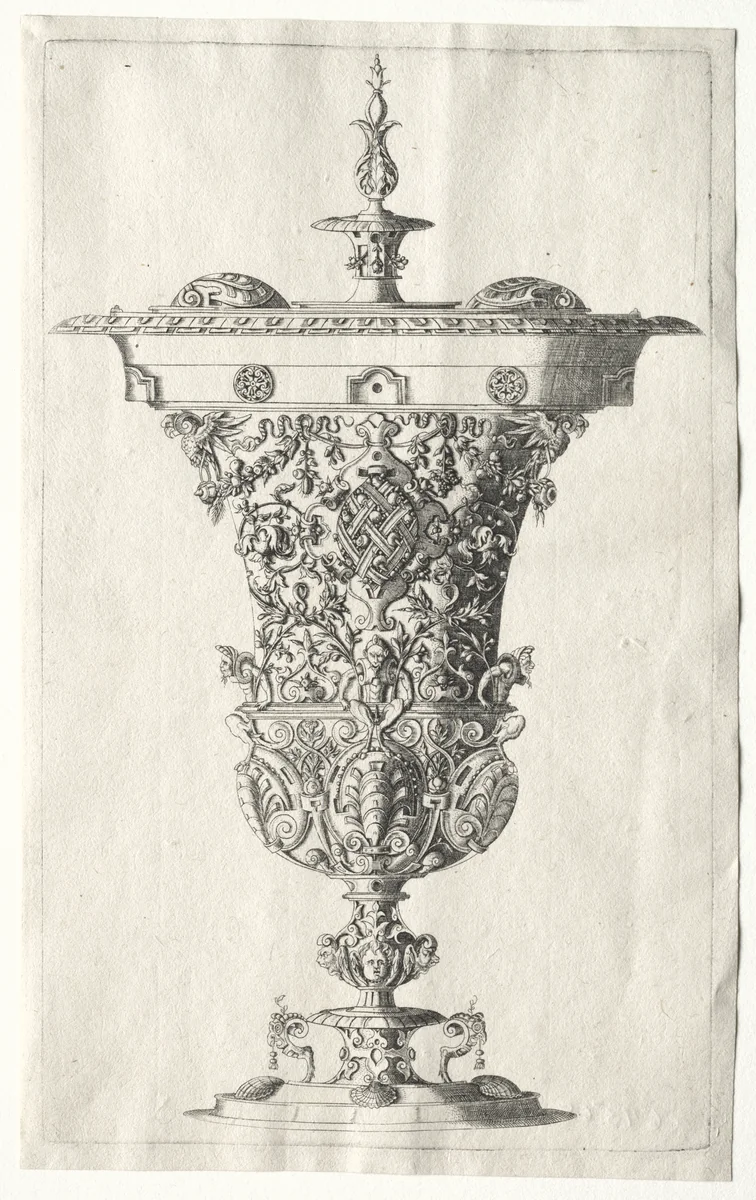 Ornamental Vase by Wenzel Jamnitzer, print, 1525-1585