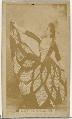 Lottie Collins, Ta-Ra-Ra-Boom-De-Ay, from the Actors and Actresses series (N145-8) issued by Duke Sons & Co. to promote Duke Cigarettes by W. Duke, Sons & Co., photograph, 1890-1895