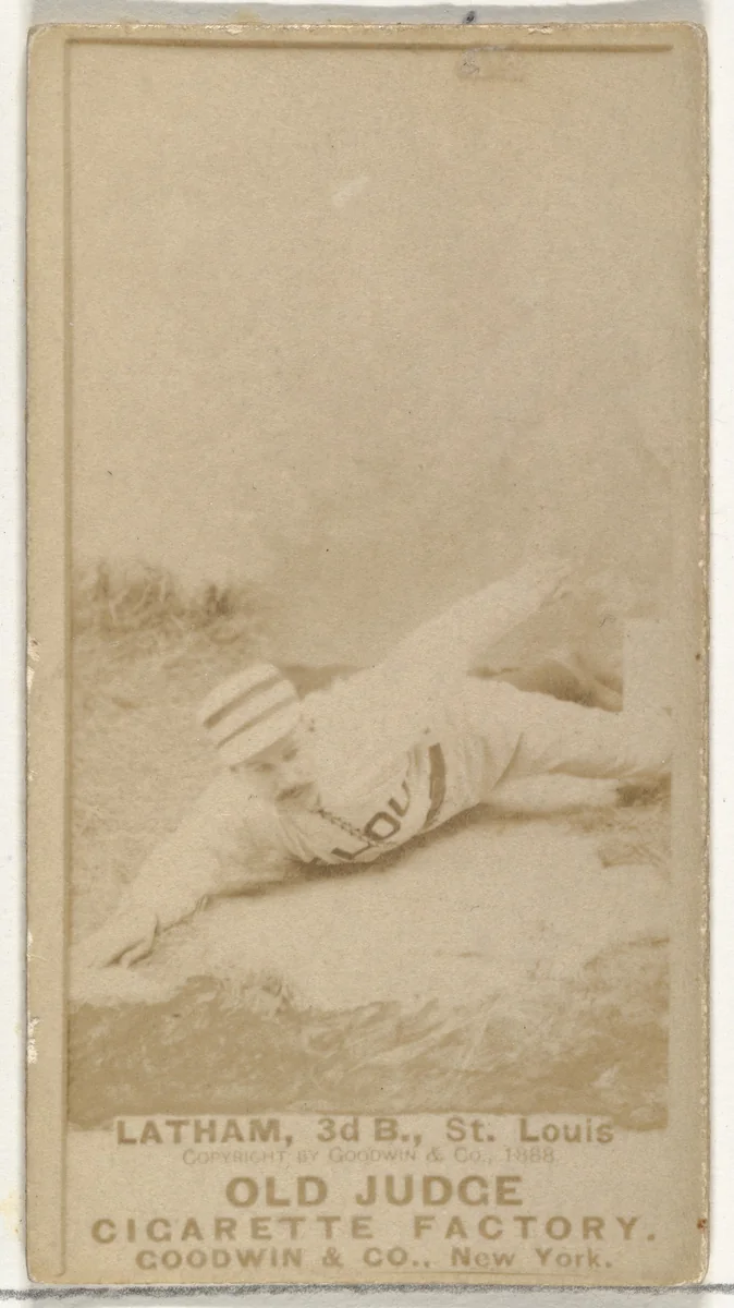 Arlie Latham, 3rd Base, St. Louis Browns, from the Old Judge series (N172) for Old Judge Cigarettes by Goodwin & Company, photograph, 1888