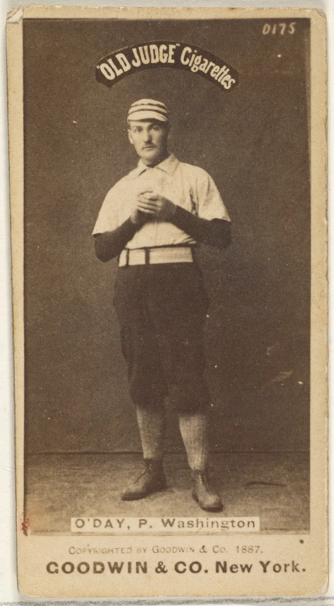 Henry Francis "Hank" O'Day, Pitcher, Washington Nationals, from the Old Judge series (N172) for Old Judge Cigarettes by Goodwin & Company, photograph, 1887