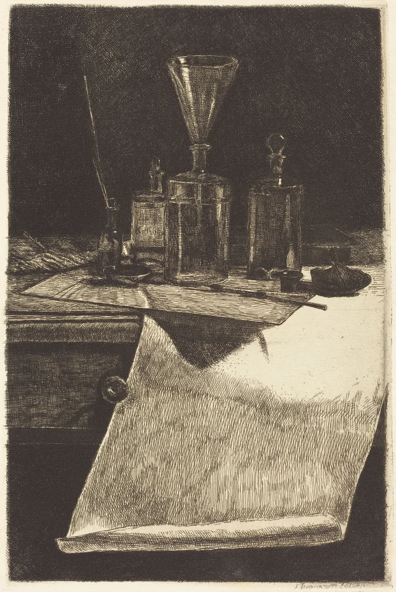 Frontispiece by François Bonvin, portfolio, 1871