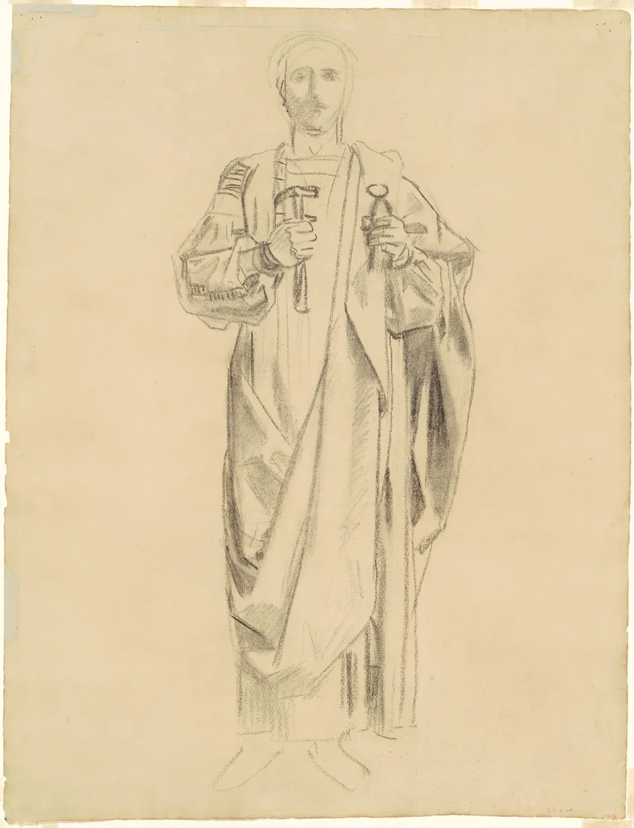 Study for "Dogma of the Redemption: Frieze of Angels" [recto] by John Singer Sargent, drawing, 1895-1903