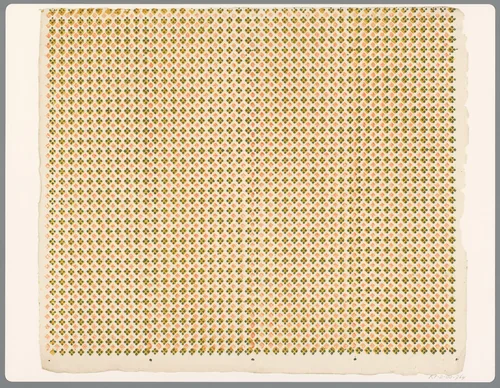 Blad met alternerend strooipatroon van ruitvormige motief by anonymous, print, 1750-1950